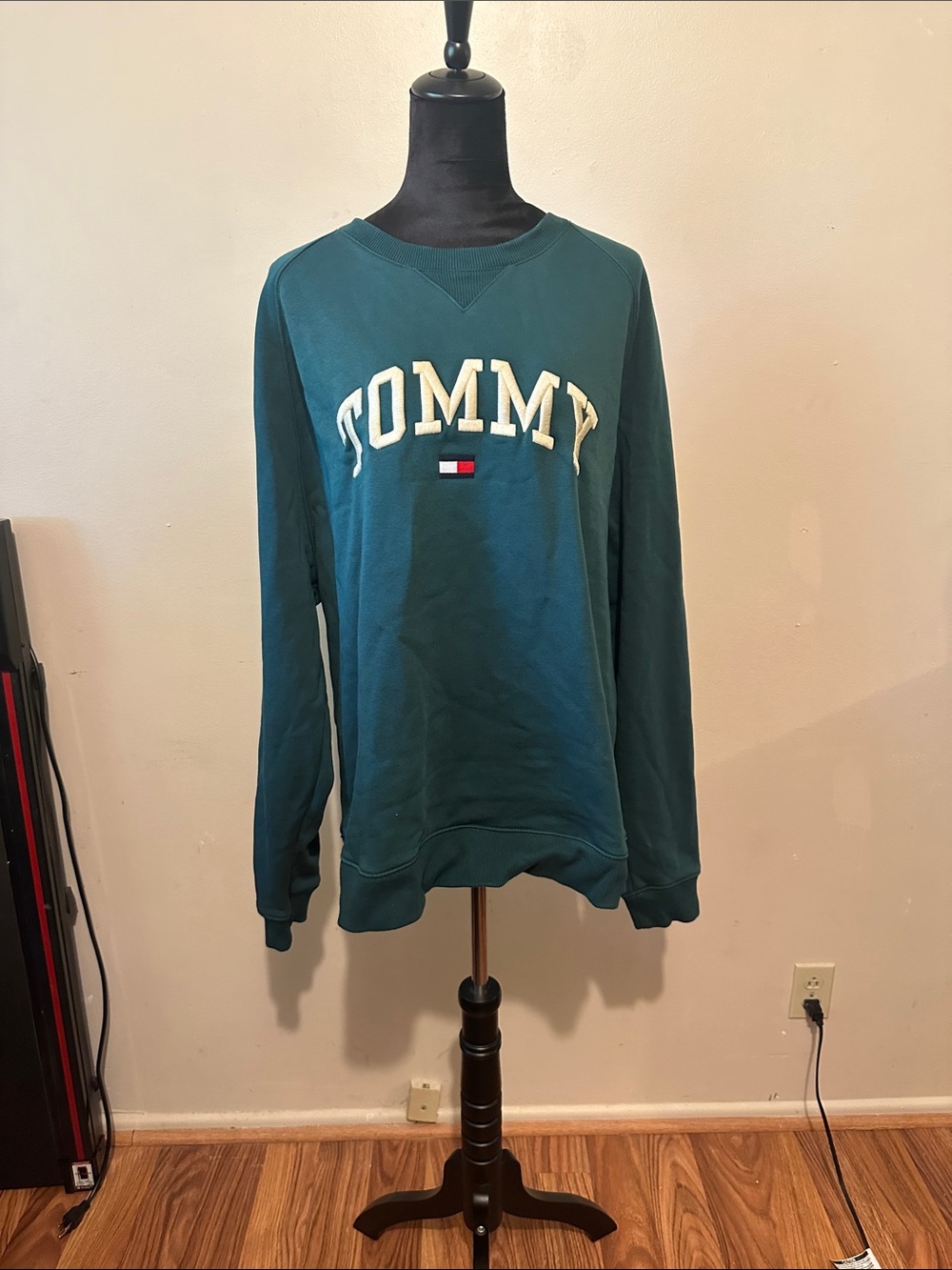 Tommy Hilfiger Deep Green Crewneck Sweatshirt with Logo